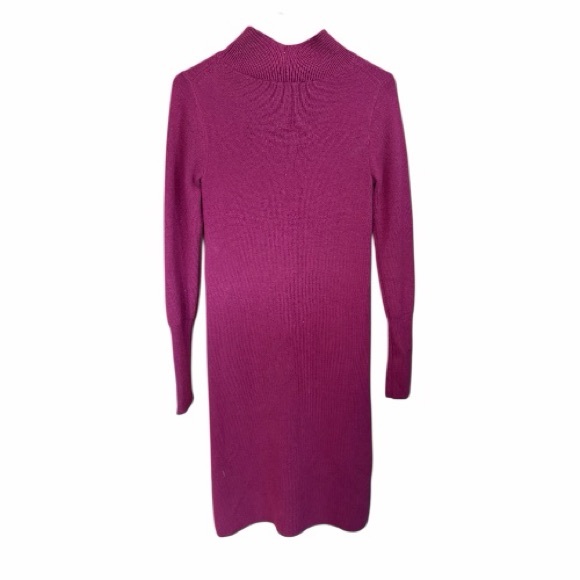 Ann Taylor Maroon mock Neck Longsleeve Sweater dress wool blend XXS New with tag - Picture 2 of 5